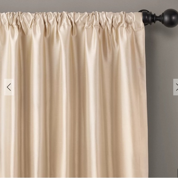 Thai Silk Solid Rod Pocket Drapery, Pearl - Picture 1 of 7